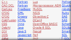 Syntax highlighting screenshot