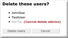Mass User Deletion screenshot